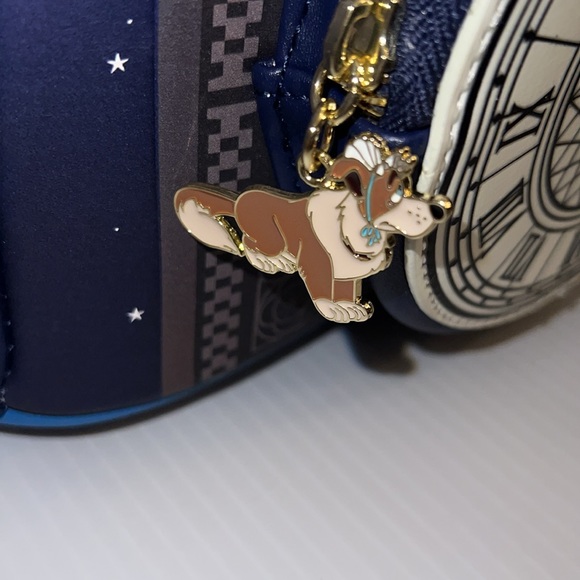 Loungefly Peter Pan Neverland Flight Clock Tower Disney Mini Backpack & Wallet - Picture 3 of 13